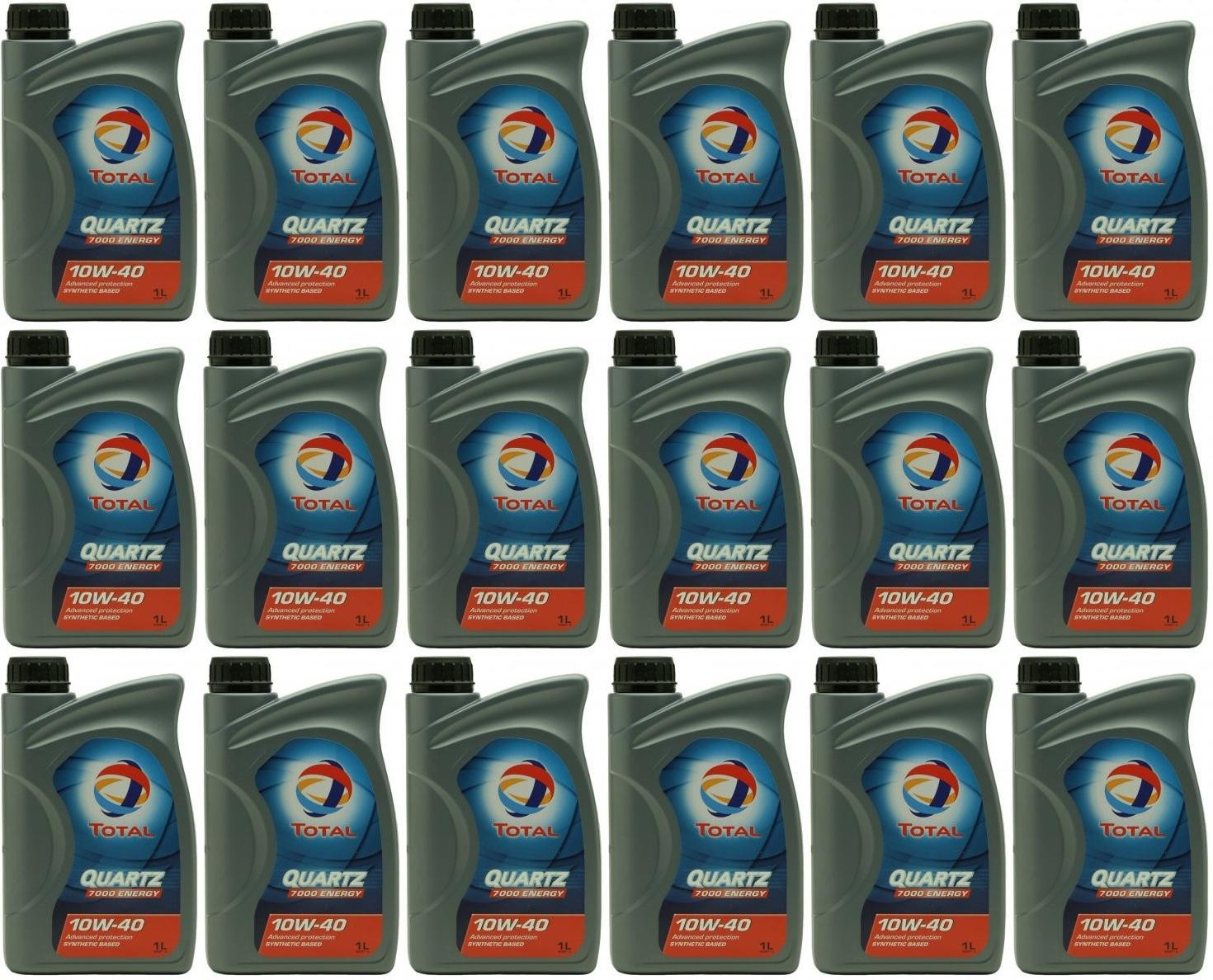 Total QUARTZ 7000 ENERGY 10W-40 Motoröl 18x 1l = 18 Liter