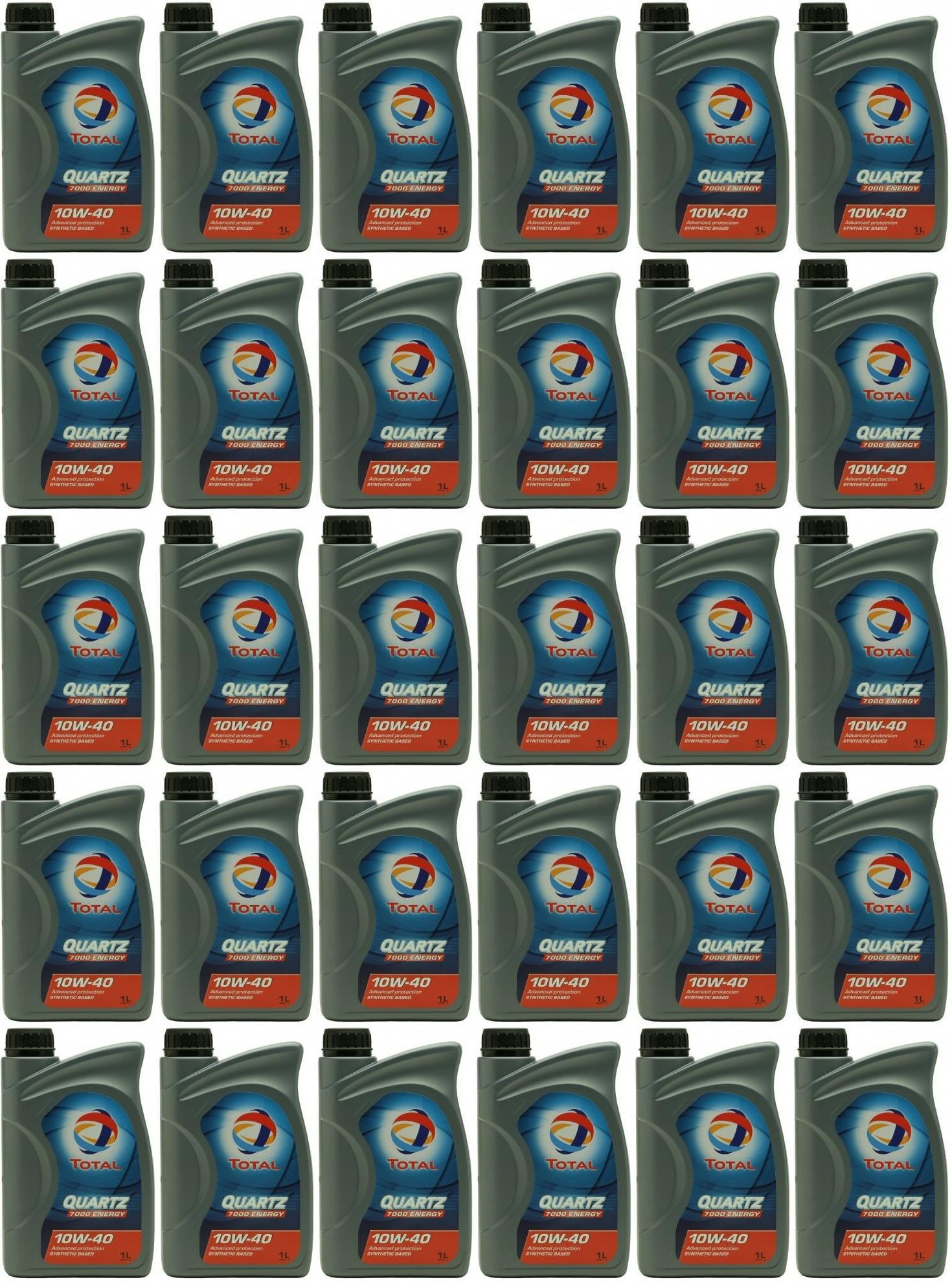 Total QUARTZ 7000 ENERGY 10W-40 Motoröl 30x 1l = 30 Liter
