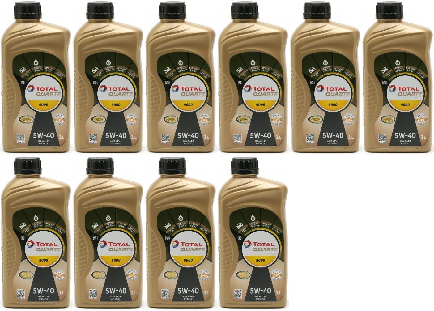 Total Quartz 9000 5W-40 Motoröl 10x 1l = 10 Liter