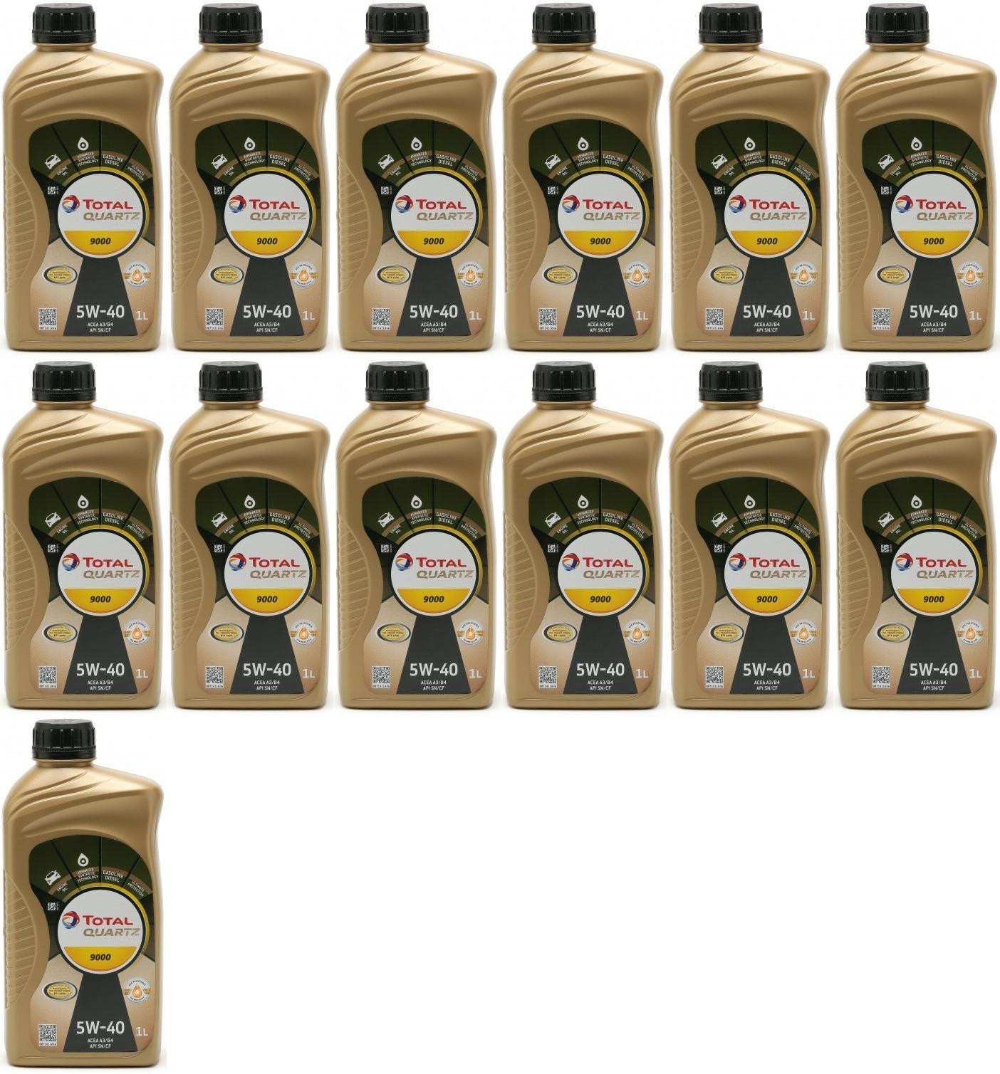 Total Quartz 9000 5W-40 Motoröl 13x 1l = 13 Liter