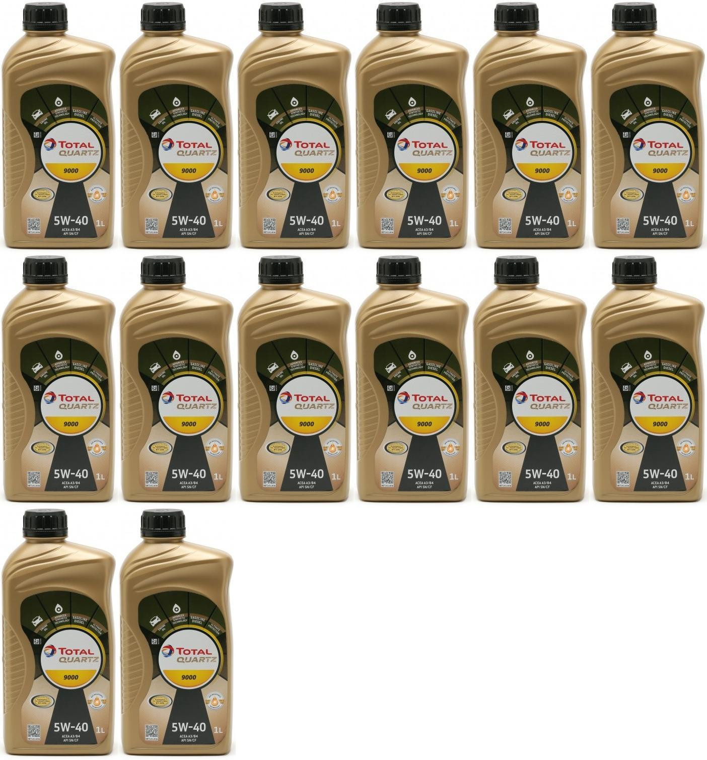 Total Quartz 9000 5W-40 Motoröl 14x 1l = 14 Liter