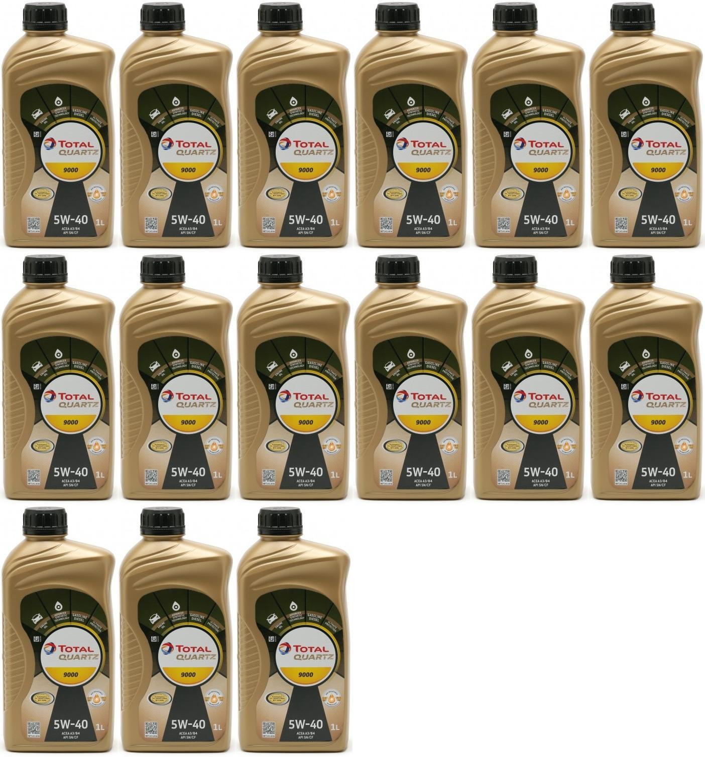 Total Quartz 9000 5W-40 Motoröl 15x 1l = 15 Liter