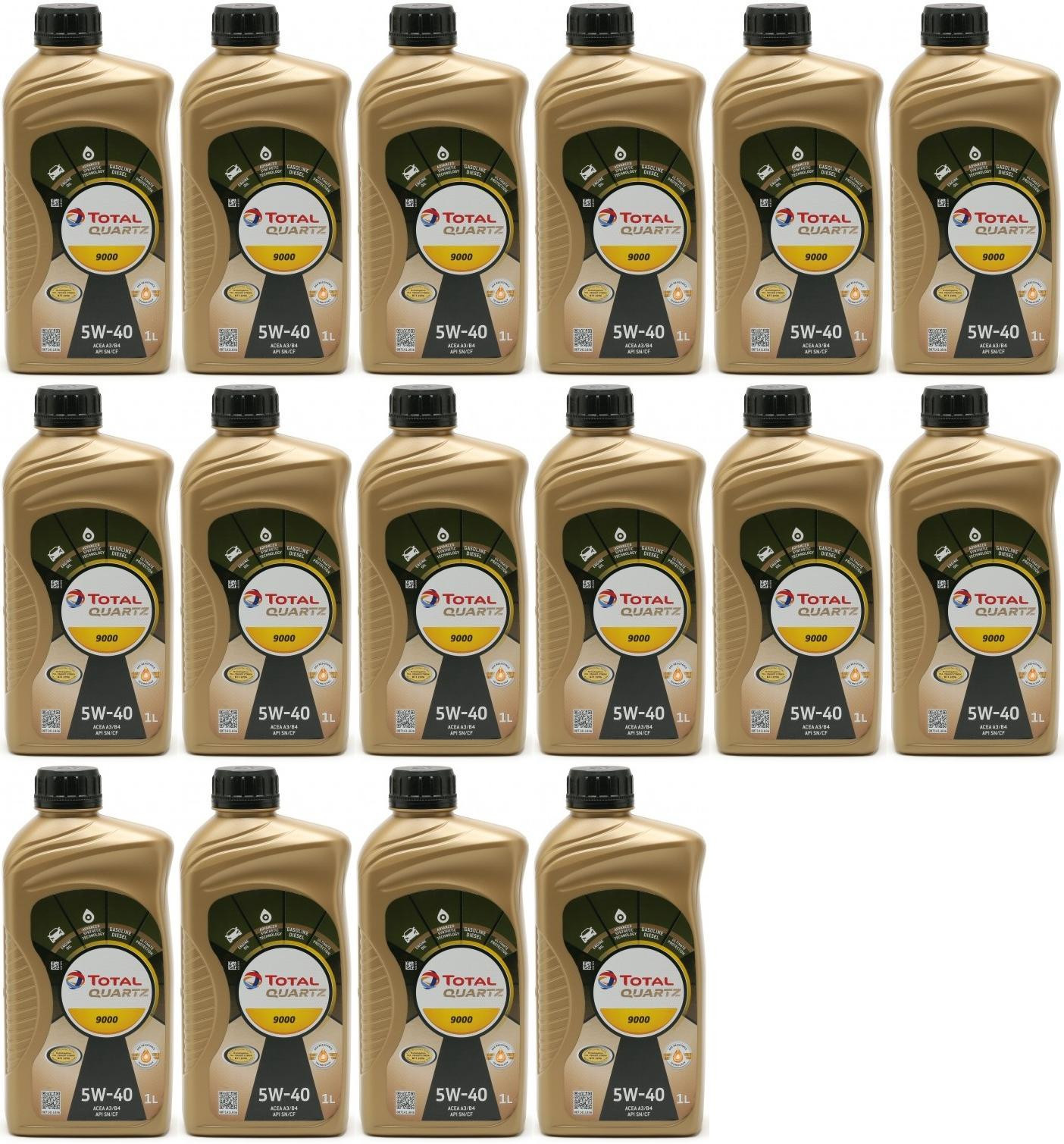 Total Quartz 9000 5W-40 Motoröl 16x 1l = 16 Liter