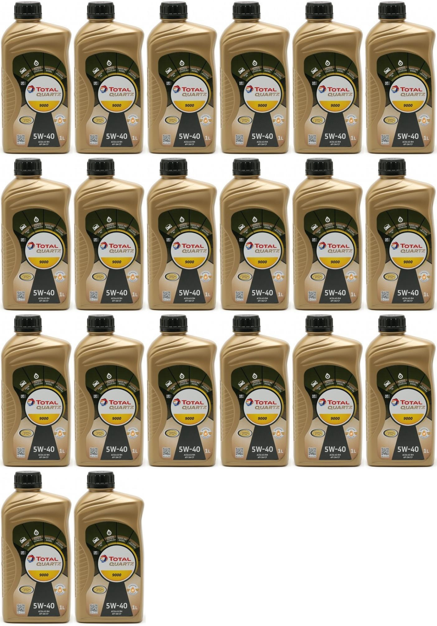 Total Quartz 9000 5W-40 Motoröl 20x 1l = 20 Liter