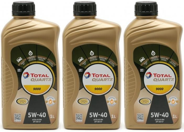 Total Quartz 9000 5W-40 Motoröl 3x 1l = 3 Liter