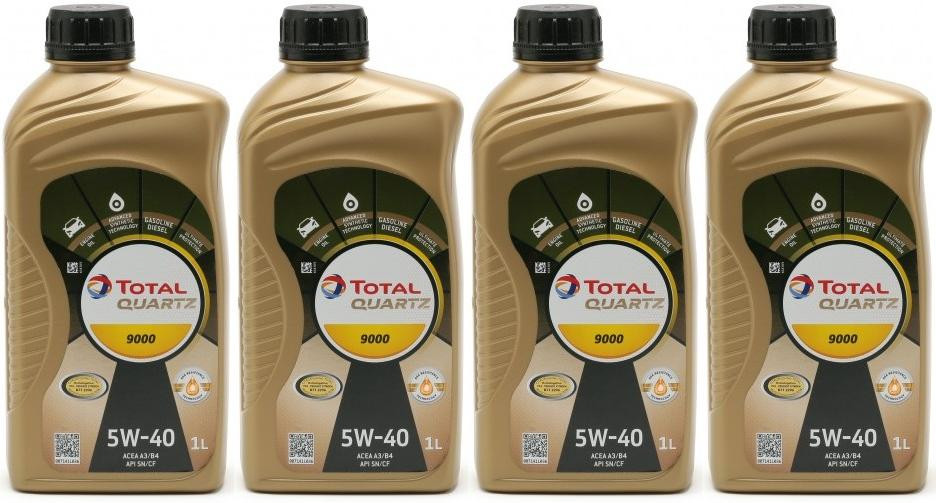 Total Quartz 9000 5W-40 Motoröl 4x 1l = 4 Liter