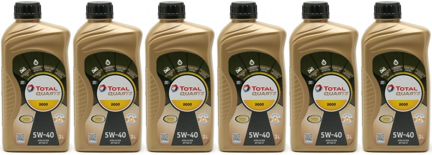 Total Quartz 9000 5W-40 Motoröl 6x 1l = 6 Liter
