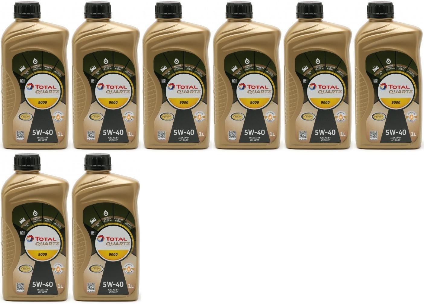 Total Quartz 9000 5W-40 Motoröl 8x 1l = 8 Liter