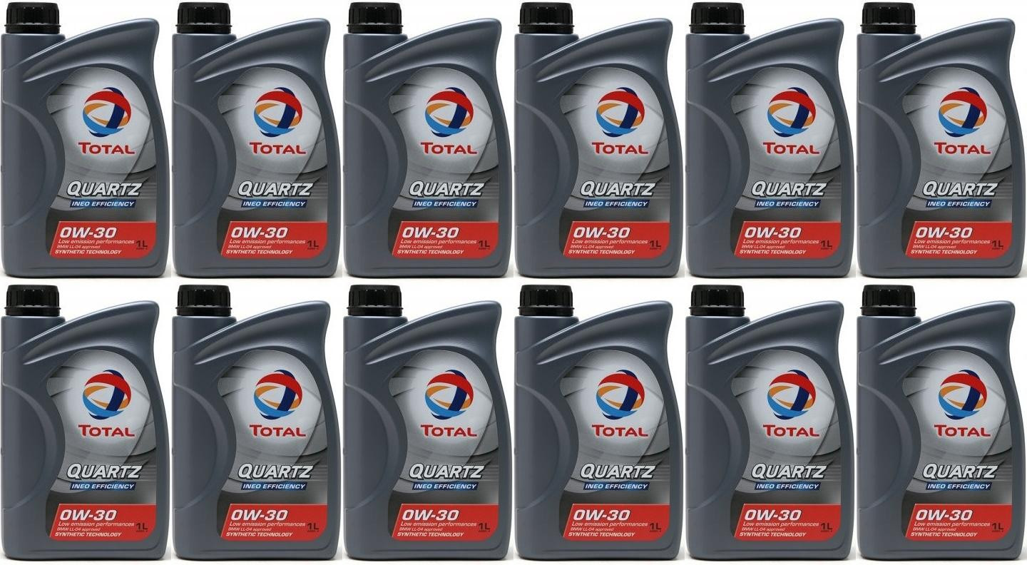Total Quartz Ineo Efficiency 0W-30 Motoröl 12x 1l = 12 Liter