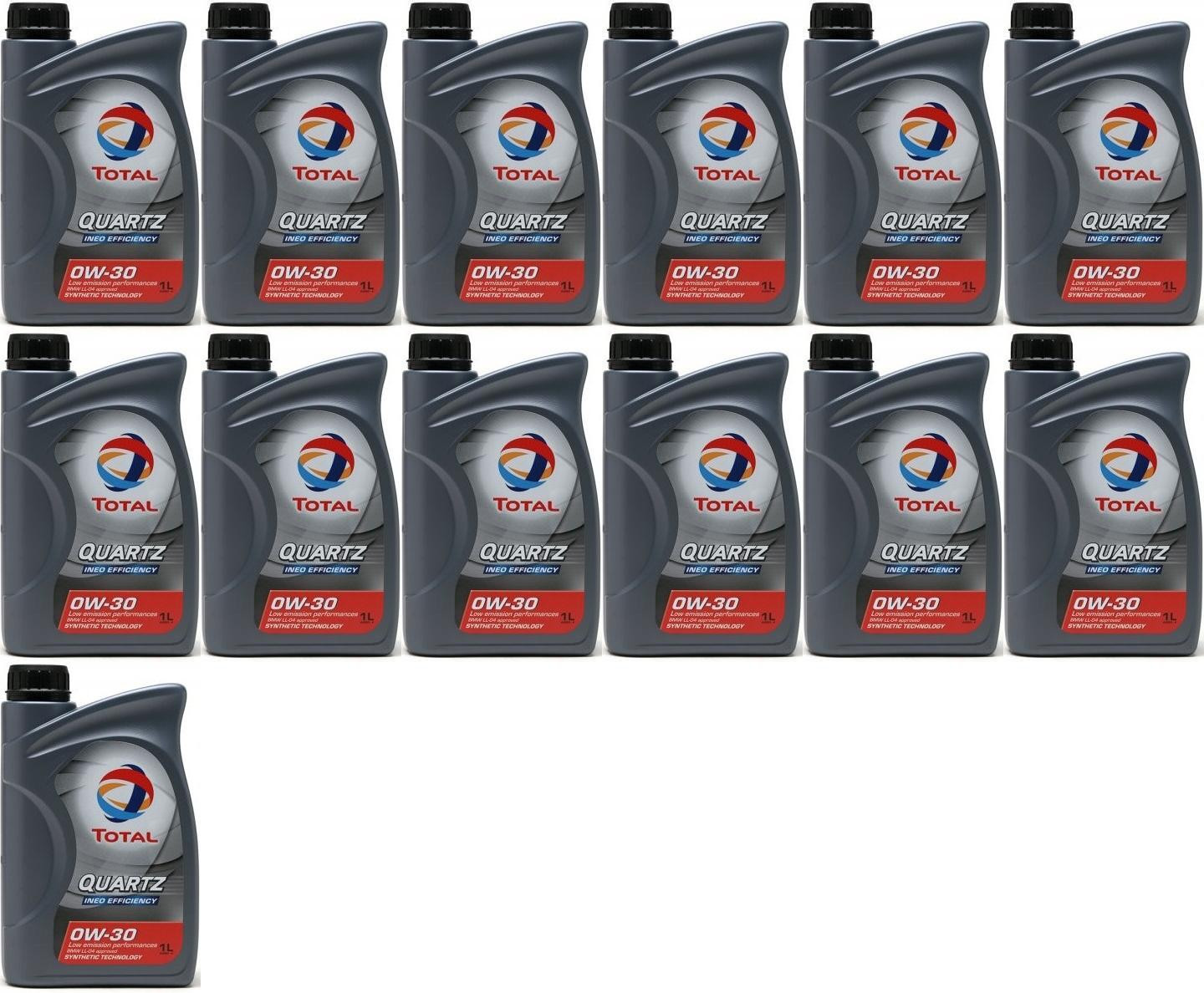 Total Quartz Ineo Efficiency 0W-30 Motoröl 13x 1l = 13 Liter