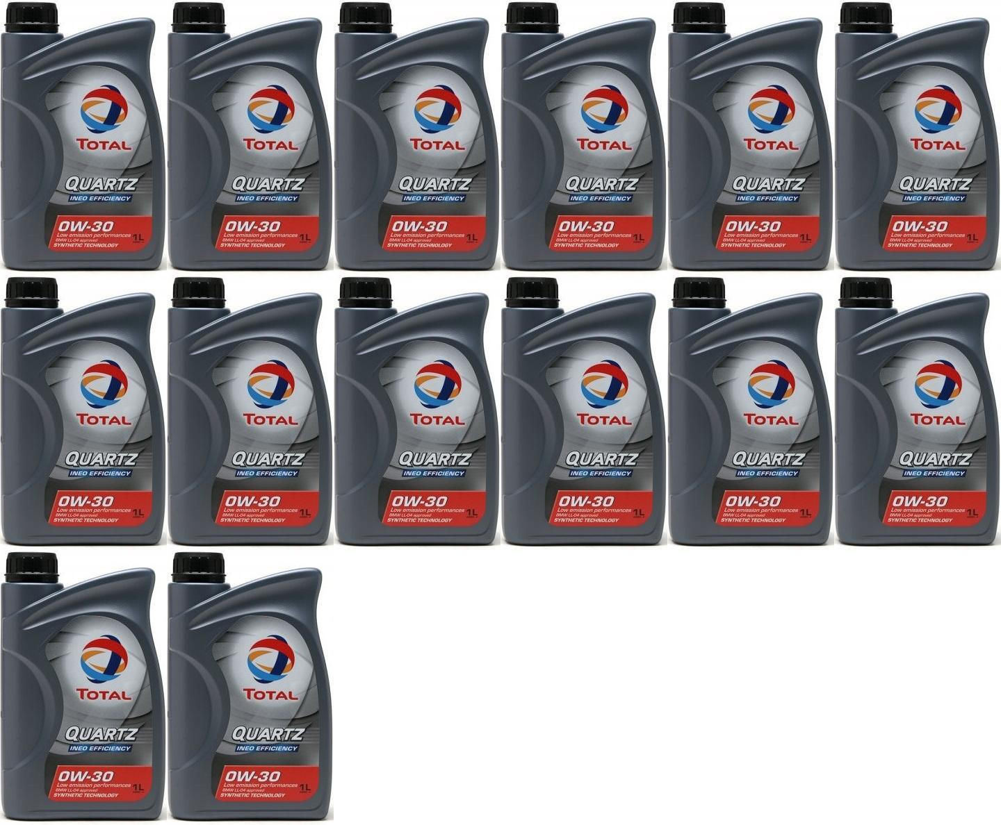 Total Quartz Ineo Efficiency 0W-30 Motoröl 14x 1l = 14 Liter