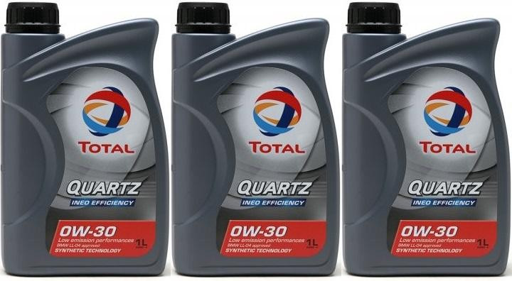 Total Quartz Ineo Efficiency 0W-30 Motoröl 3x 1l = 3 Liter