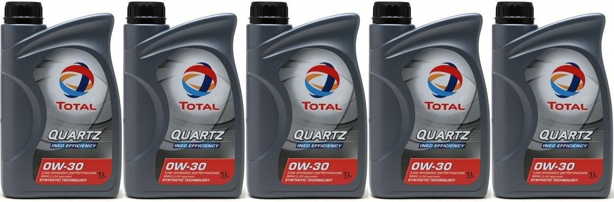 Total Quartz Ineo Efficiency 0W-30 Motoröl 5x 1l = 5 Liter