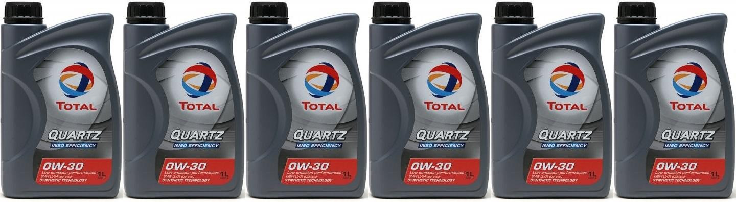 Total Quartz Ineo Efficiency 0W-30 Motoröl 6x 1l = 6 Liter