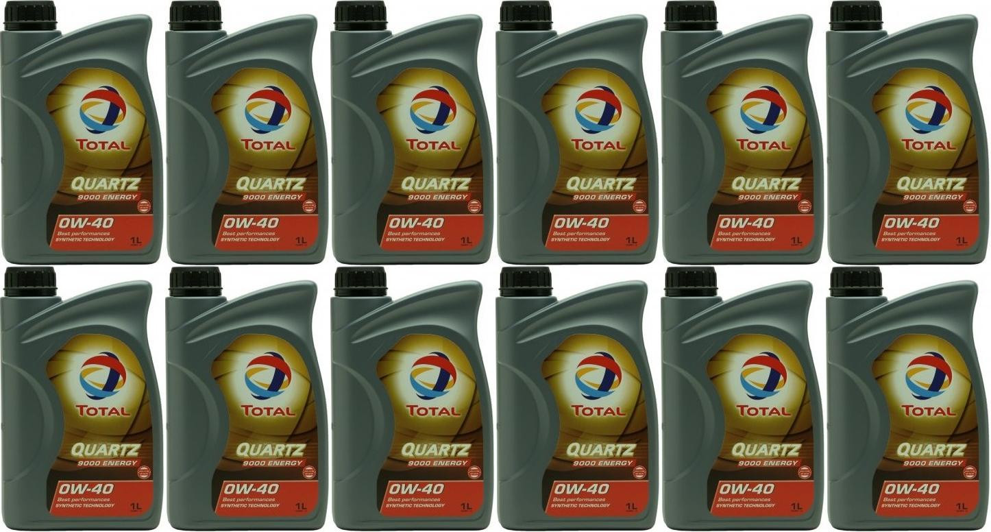 Total Quartz 9000 Energy 0W-40 Motoröl 12x 1l = 12 Liter