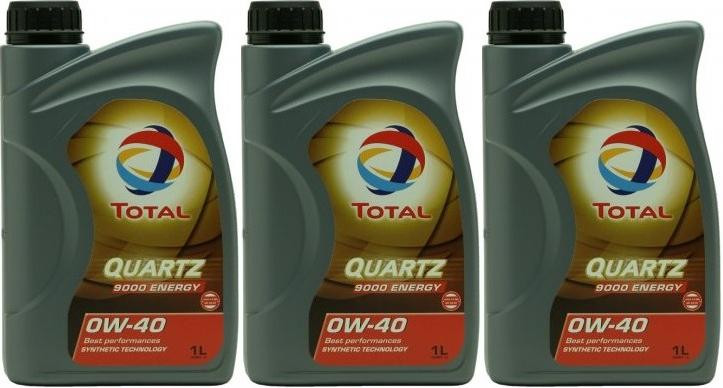 Total Quartz 9000 Energy 0W-40 Motoröl 3x 1l = 3 Liter