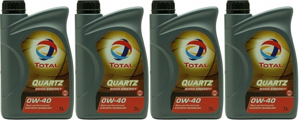 Total Quartz 9000 Energy 0W-40 Motoröl 4x 1l = 4 Liter