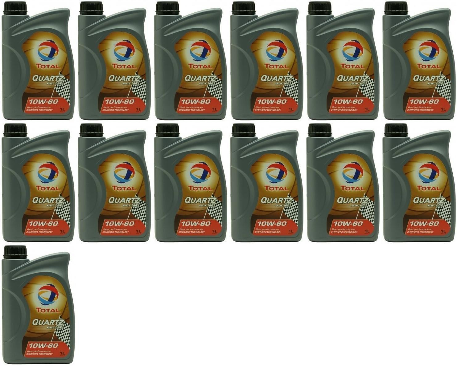 Total Quartz Racing 10W-60 Motoröl 13x 1l = 13 Liter