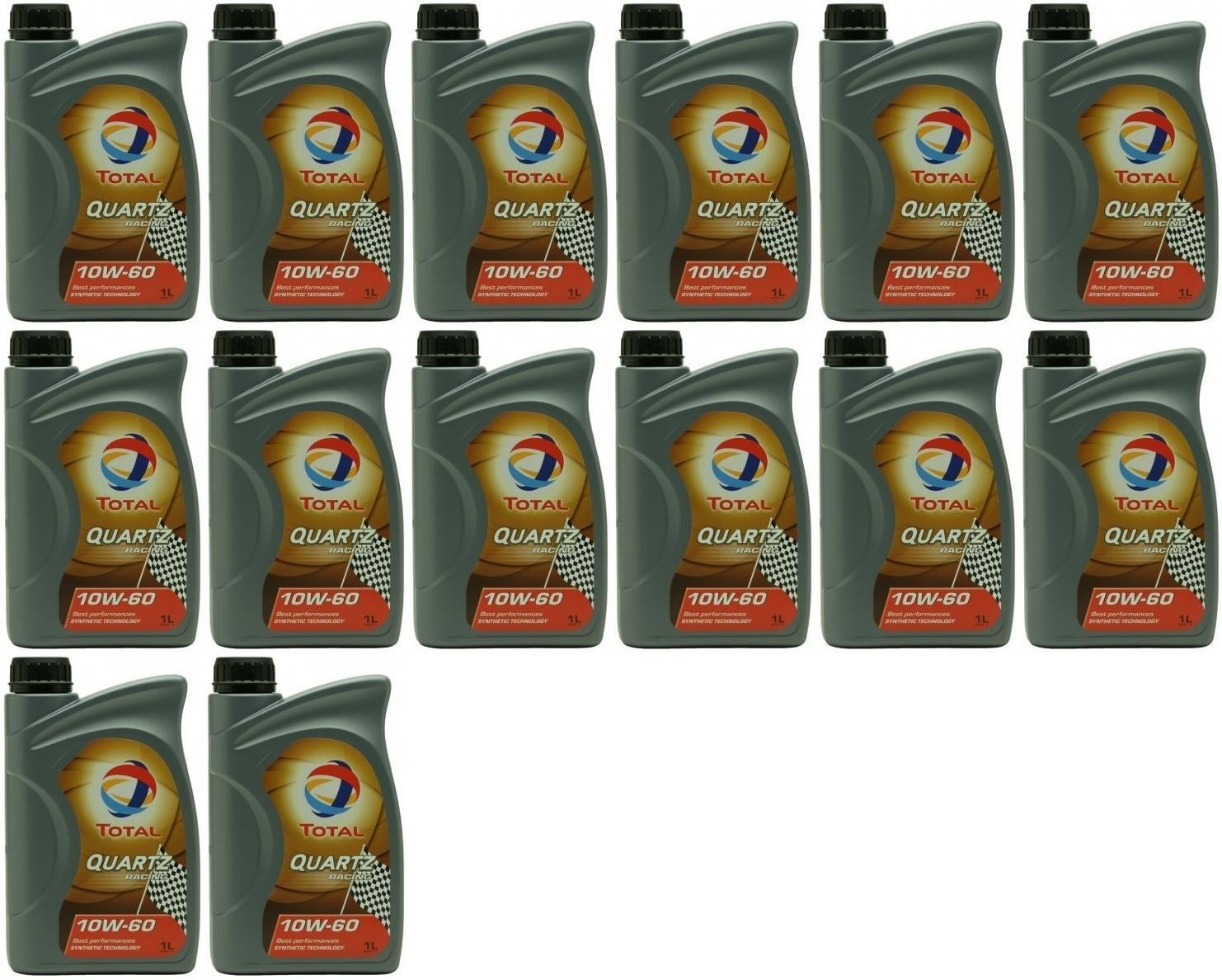 Total Quartz Racing 10W-60 Motoröl 14x 1l = 14 Liter