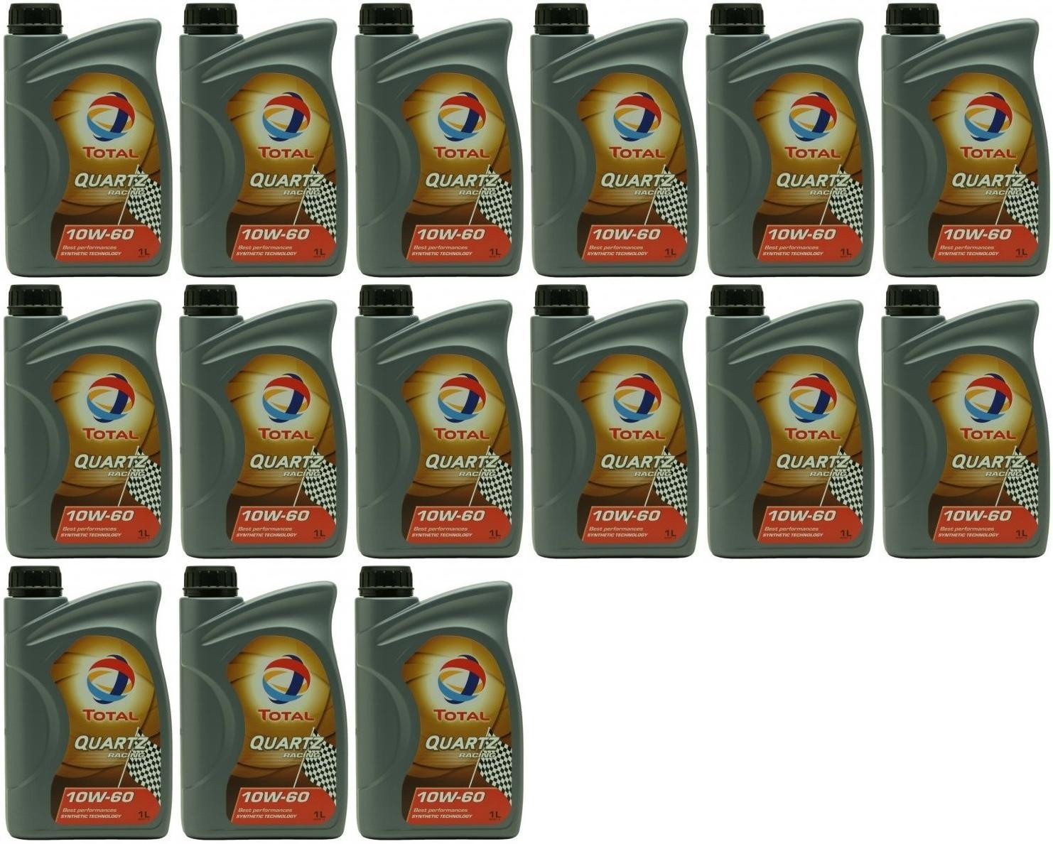 Total Quartz Racing 10W-60 Motoröl 15x 1l = 15 Liter