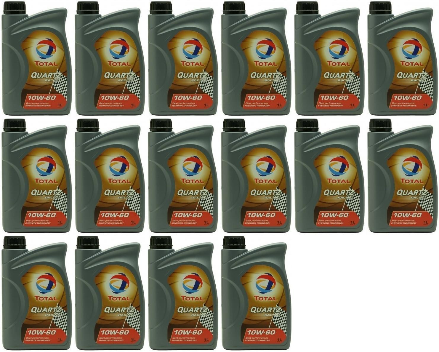 Total Quartz Racing 10W-60 Motoröl 16x 1l = 16 Liter