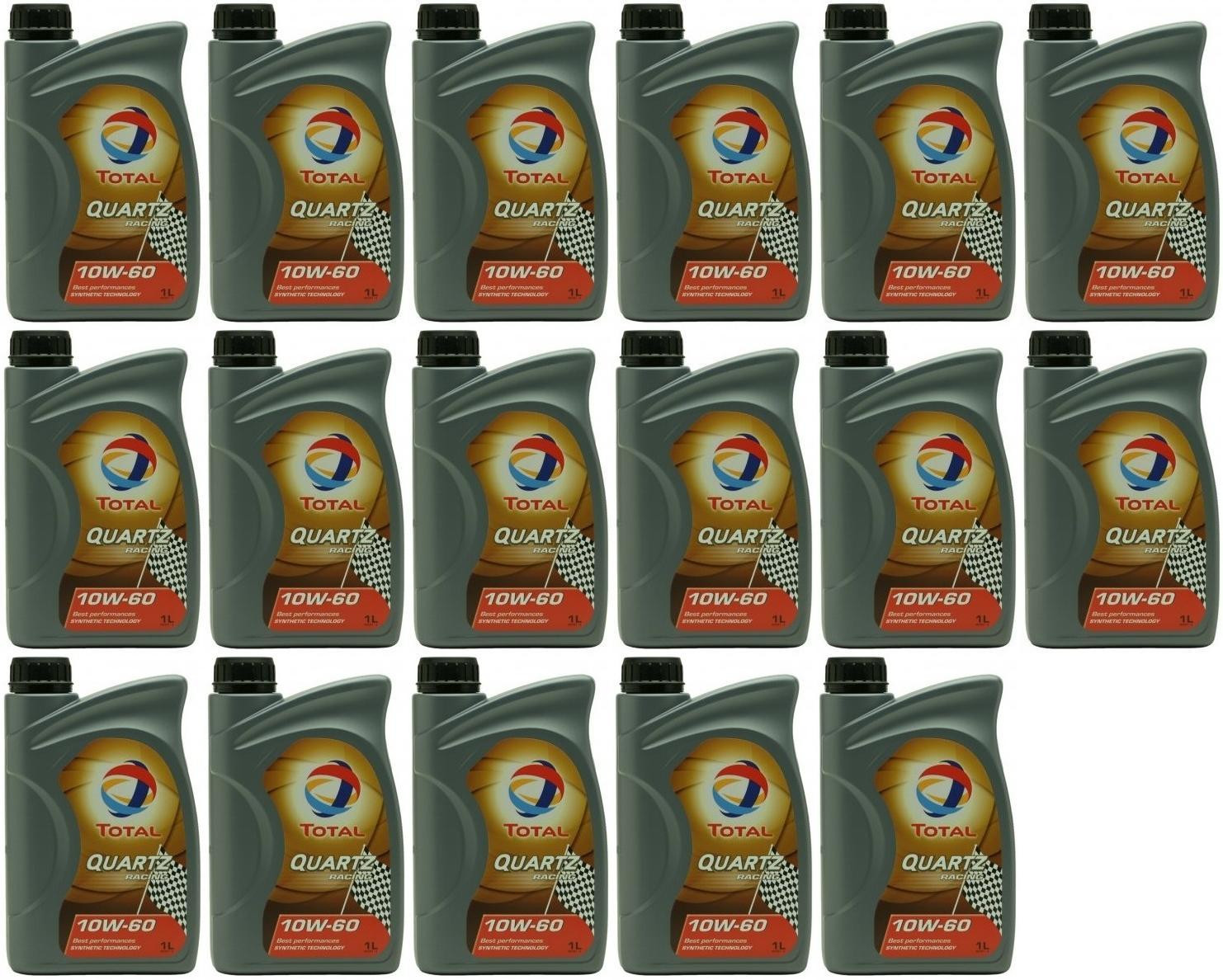 Total Quartz Racing 10W-60 Motoröl 17x 1l = 17 Liter