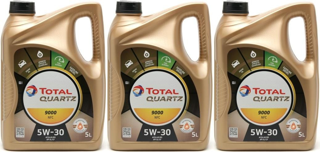 Total Quartz 9000 Future NFC 5W30 Motoröl 3x 5 = 15 Liter