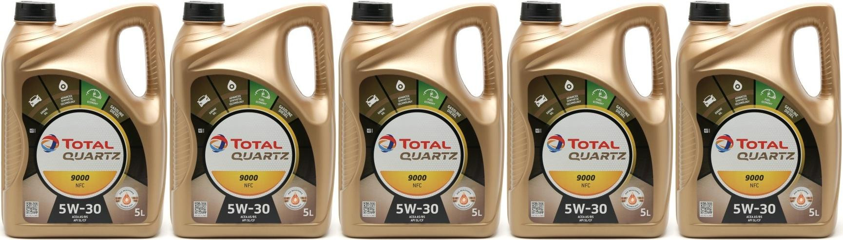 Total Quartz 9000 Future NFC 5W30 Motoröl 5x 5 = 25 Liter