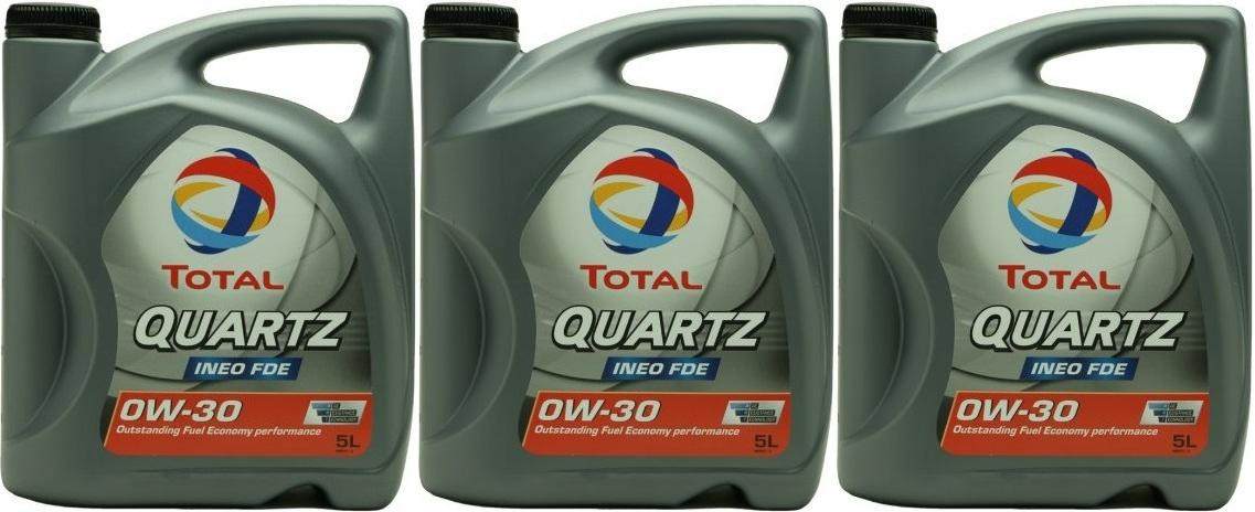 Total Quartz Ineo FDE 0W-30 Motoröl 3x 5 = 15 Liter