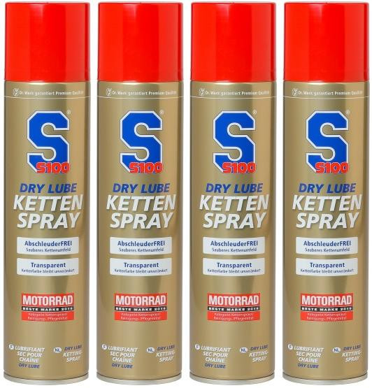 S100 Dry Lube Kettenspray 4x 400 Milliliter