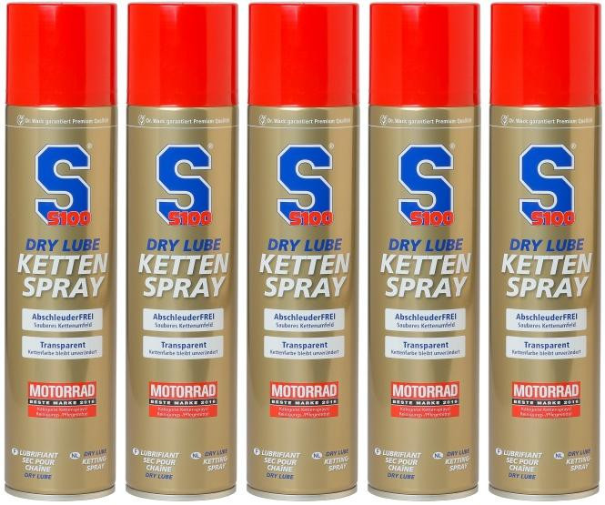 S100 Dry Lube Kettenspray 5x 400 Milliliter