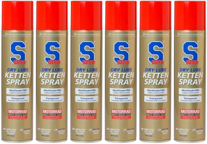 S100 Dry Lube Kettenspray 6x 400 Milliliter