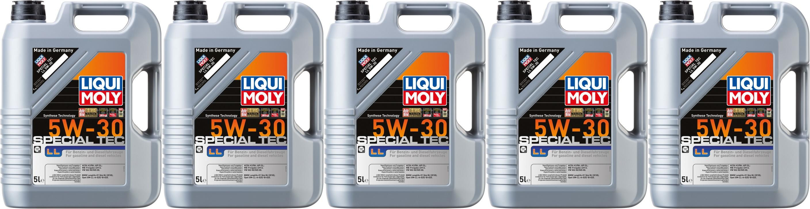 Liqui Moly 1193 Special Tec LL 5W-30 Motoröl 5x 5 = 25 Liter