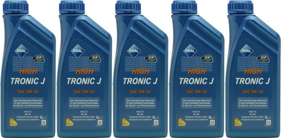 Aral HighTronic J 5W-30 Motoröl 5x 1l = 5 Liter