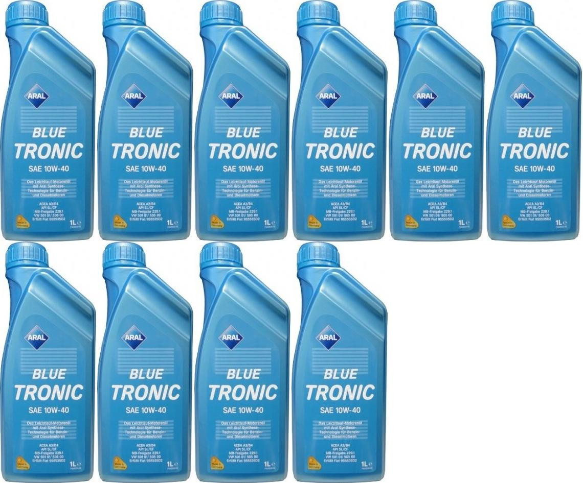 Aral Blue Tronic 10W-40 Diesel & Benziner Motoröliter 10x 1l = 10 Liter