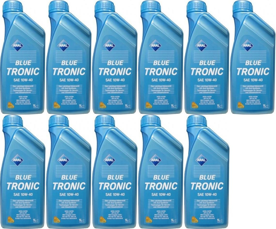 Aral Blue Tronic 10W-40 Diesel & Benziner Motoröliter 11x 1l = 11 Liter