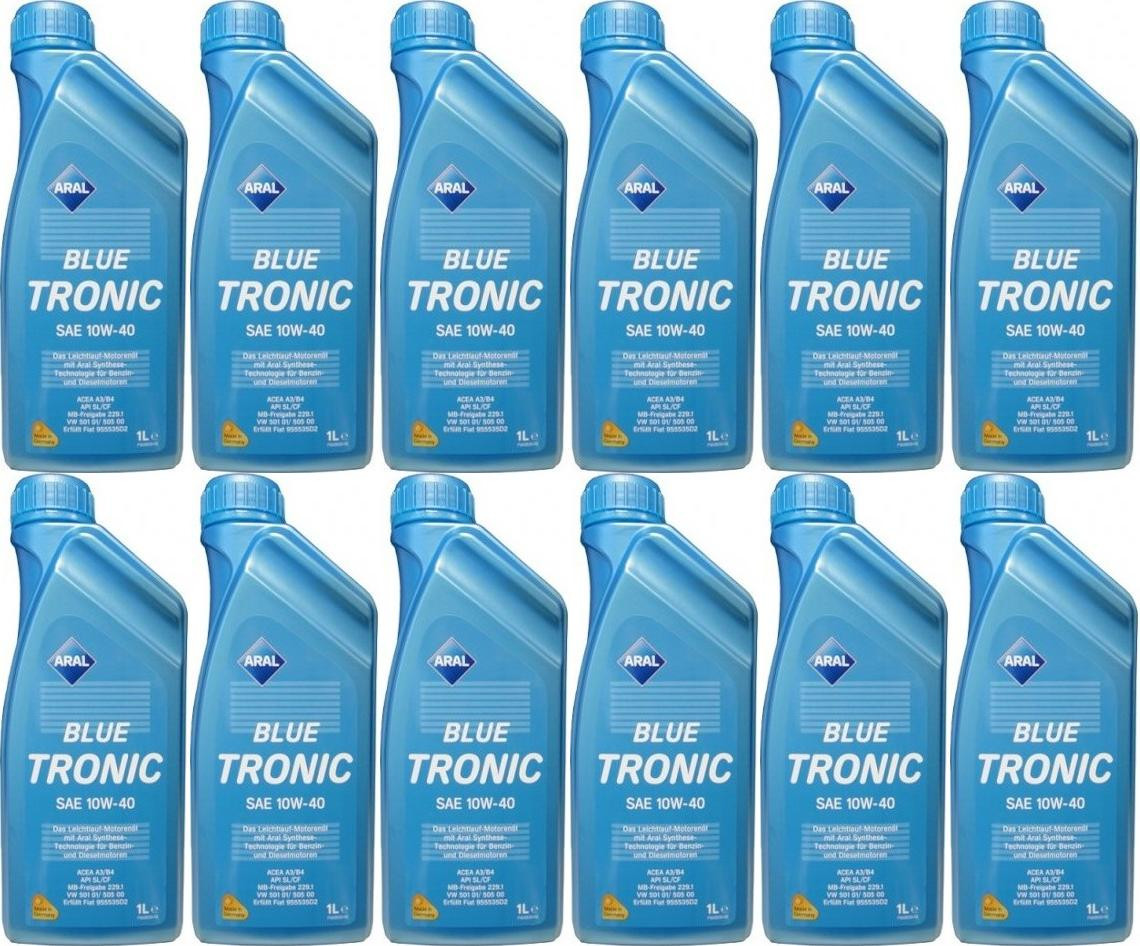 Aral Blue Tronic 10W-40 Diesel & Benziner Motoröliter 12x 1l = 12 Liter