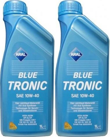 Aral Blue Tronic 10W-40 Diesel & Benziner Motoröliter 2x 1l = 2 Liter