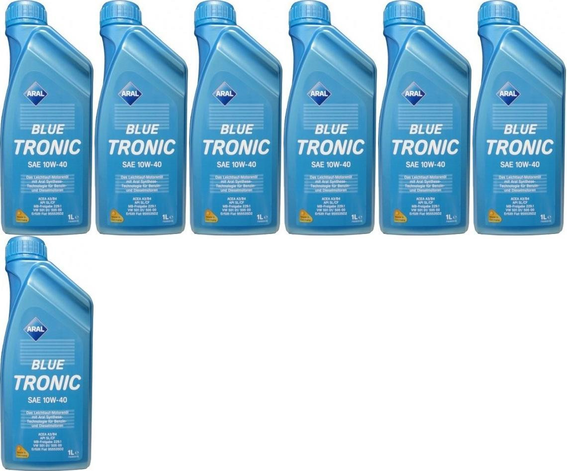 Aral Blue Tronic 10W-40 Diesel & Benziner Motoröliter 7x 1l = 7 Liter