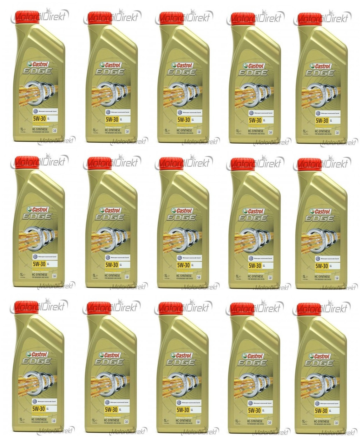 Castrol Edge 5W-30 LL Fluid Titanium Motoröl Longlife III 15x 1l = 15 Liter