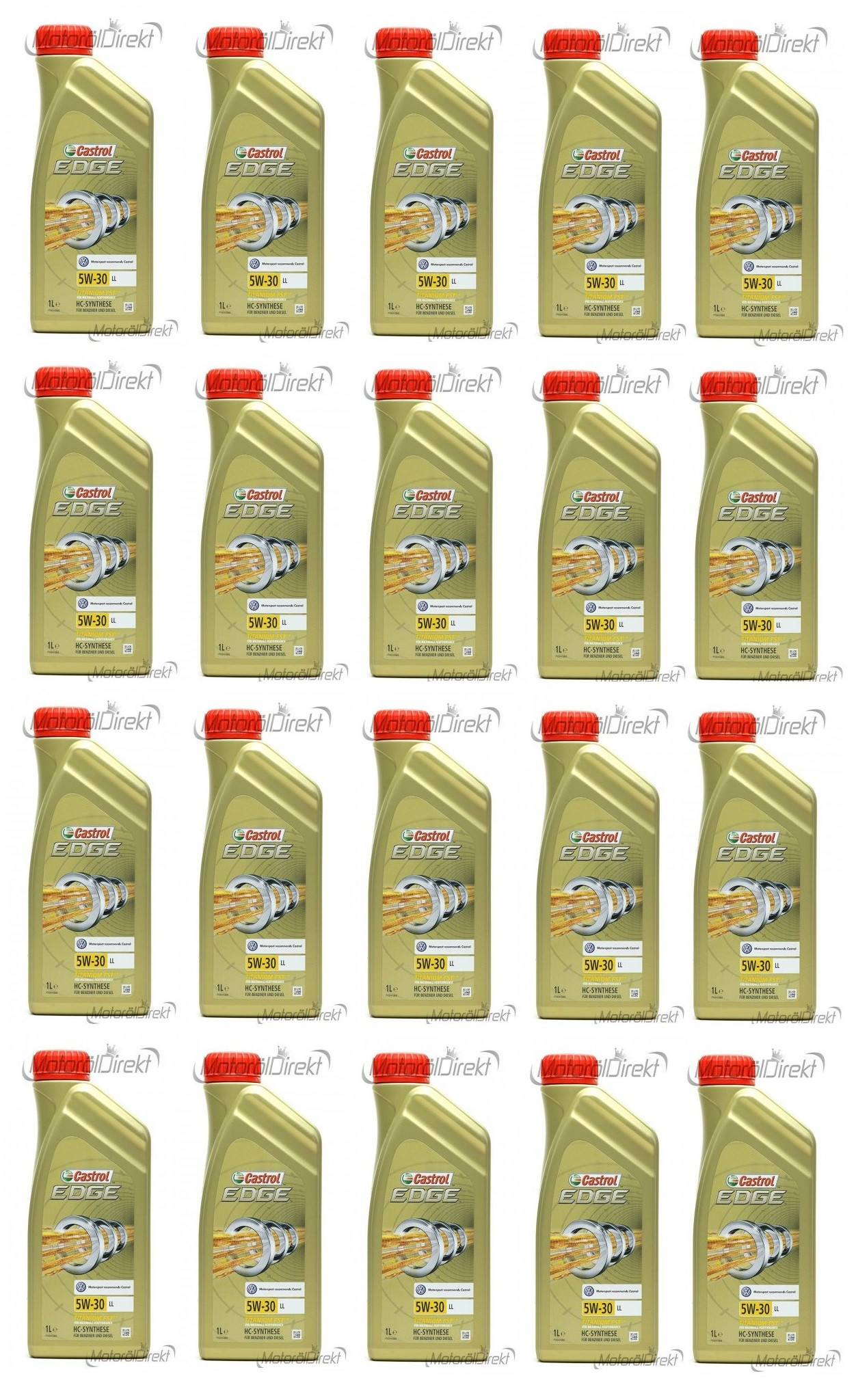 Castrol Edge 5W-30 LL Fluid Titanium Motoröl Longlife III 20x 1l = 20 Liter