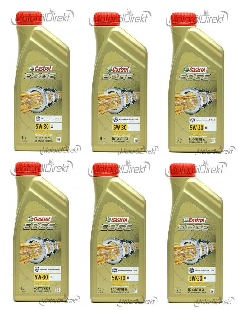 Castrol Edge 5W-30 LL Fluid Titanium Motoröl Longlife III 6x 1l = 6 Liter