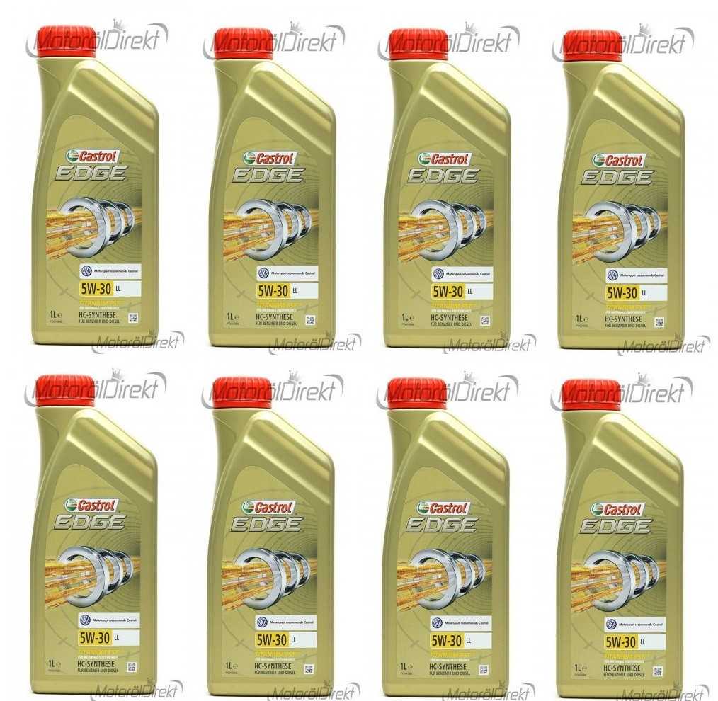 Castrol Edge 5W-30 LL Fluid Titanium Motoröl Longlife III 8x 1l = 8 Liter