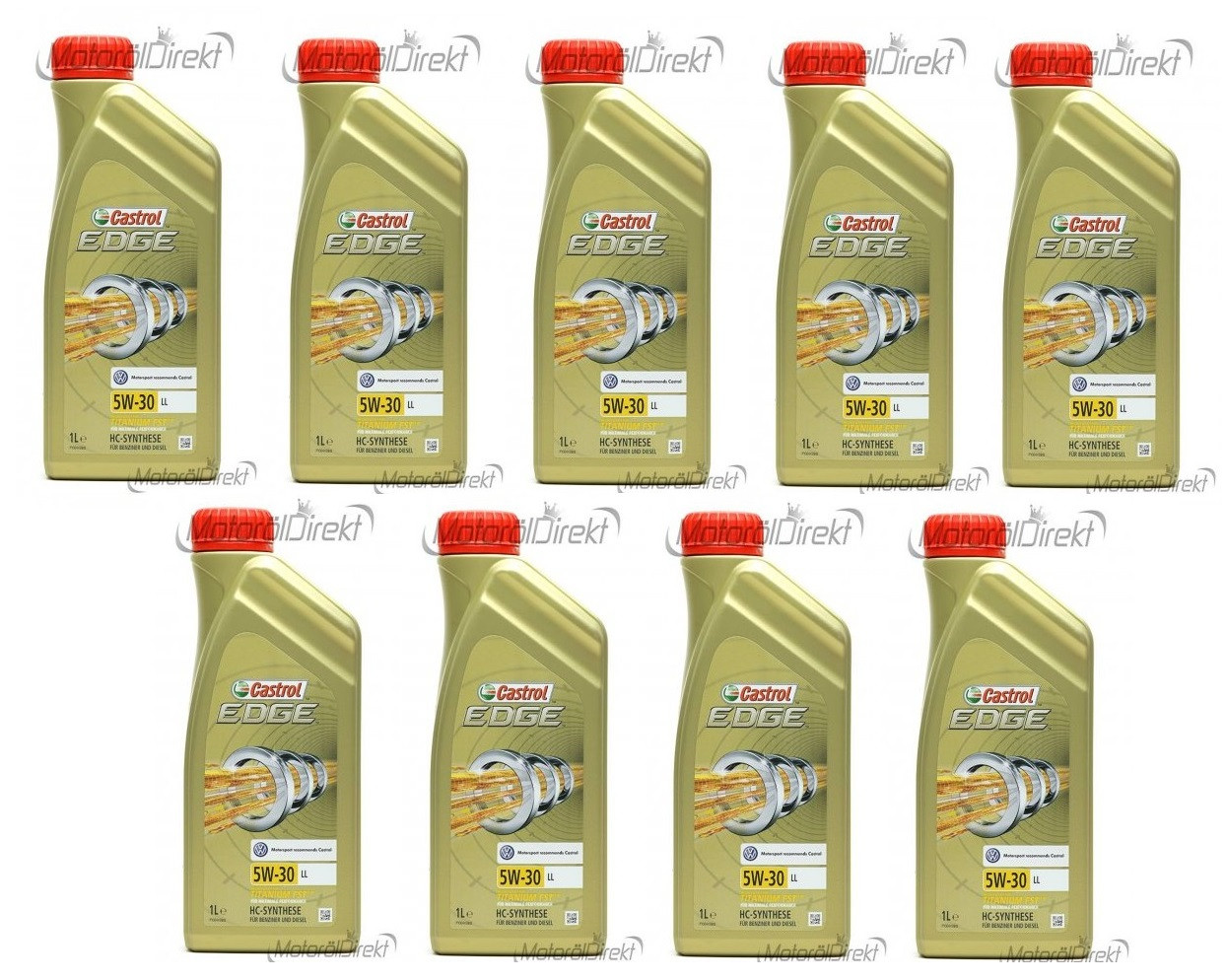 Castrol Edge 5W-30 LL Fluid Titanium Motoröl Longlife III 9x 1l = 9 Liter