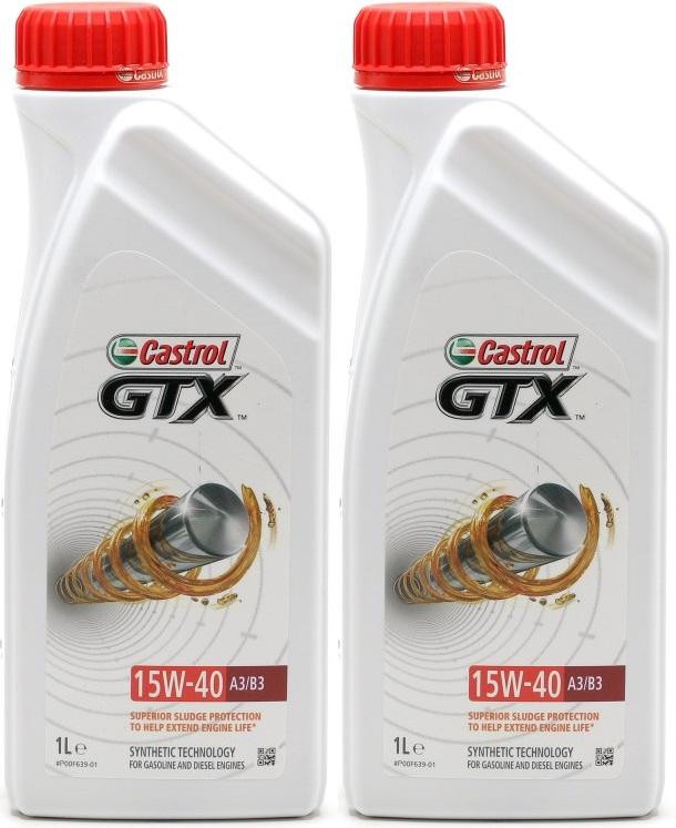 Castrol GTX 15W-40 A3/B3 Motoröl 2x 1l = 2 Liter