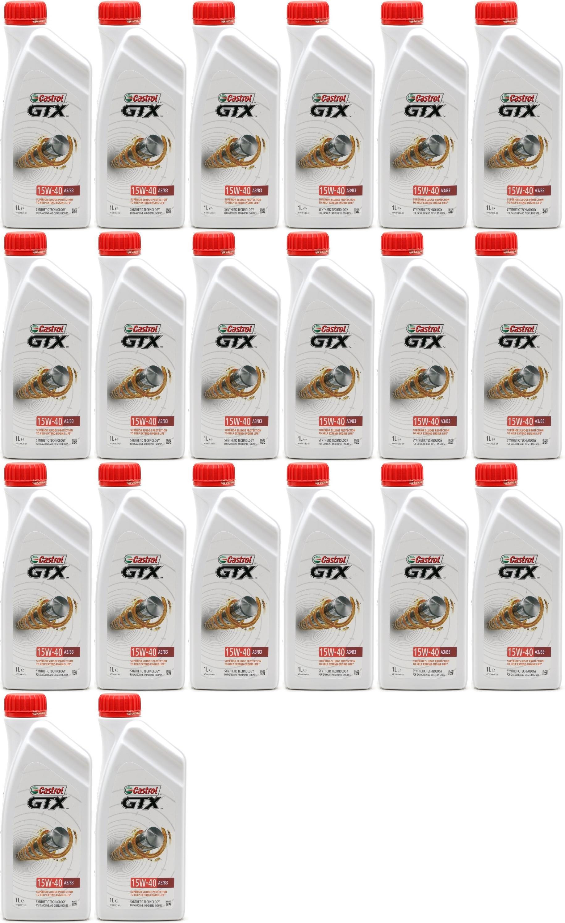 Castrol GTX 15W-40 A3/B3 Motoröl 20x 1l = 20 Liter