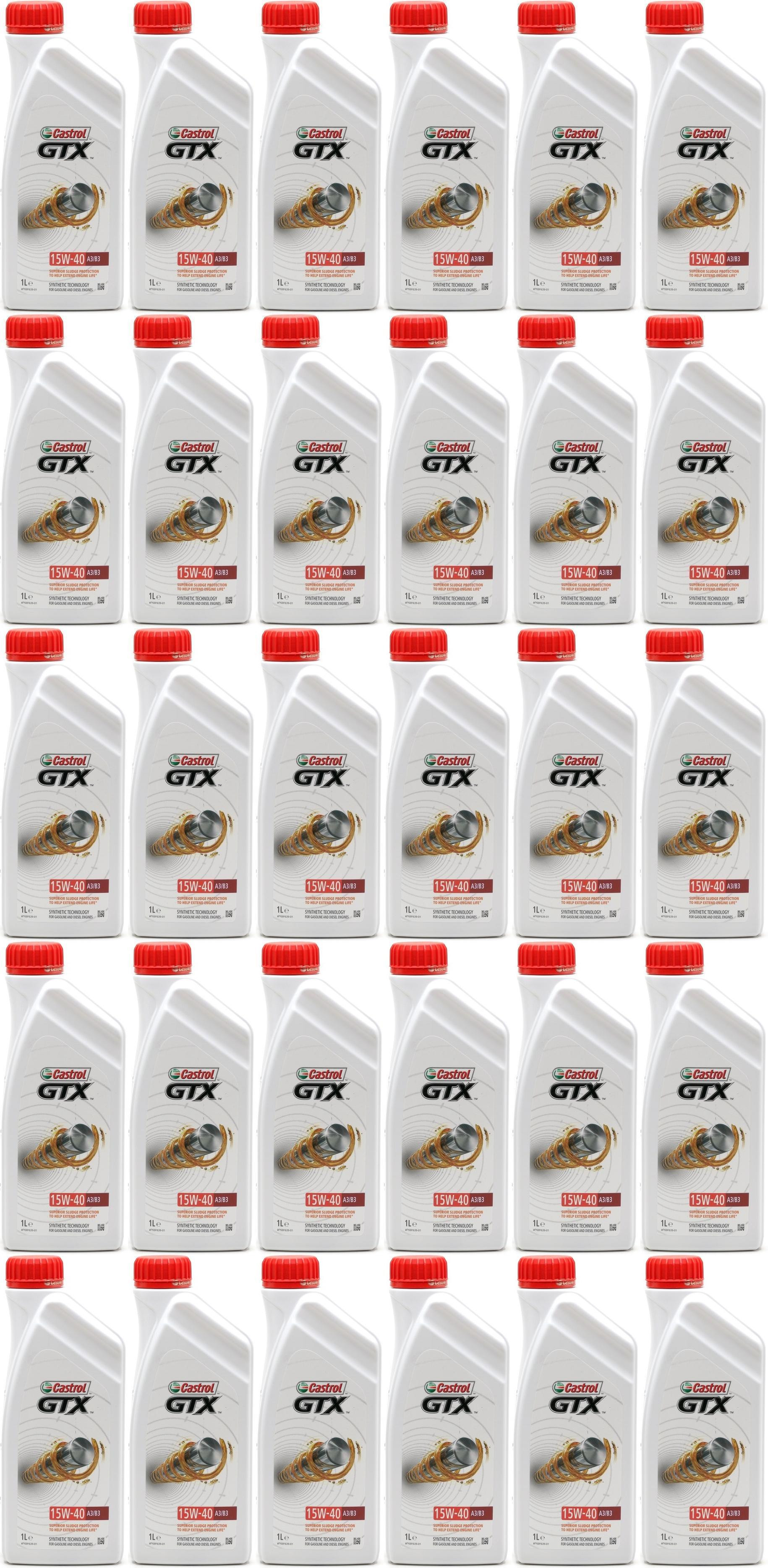 Castrol GTX 15W-40 A3/B3 Motoröl 30x 1l = 30 Liter