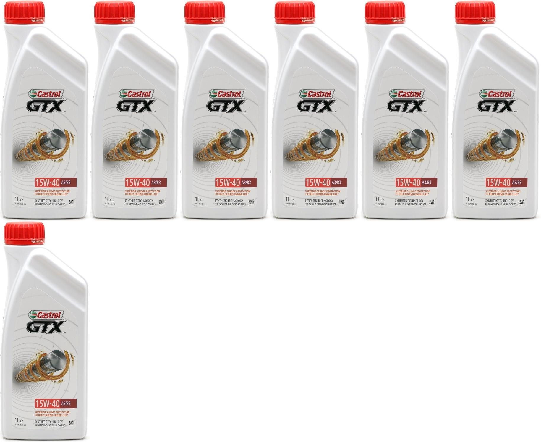 Castrol GTX 15W-40 A3/B3 Motoröl 7x 1l = 7 Liter