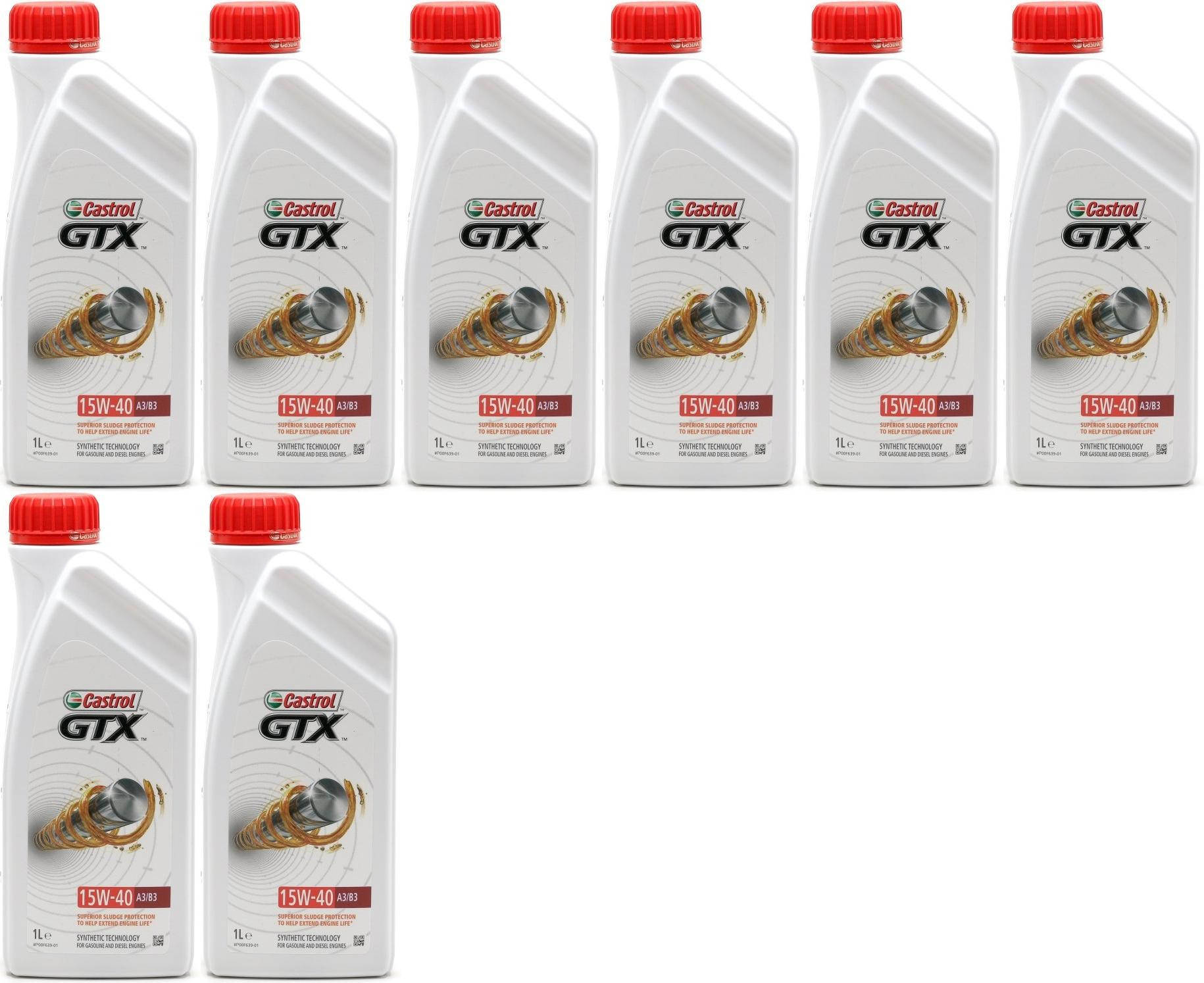Castrol GTX 15W-40 A3/B3 Motoröl 8x 1l = 8 Liter