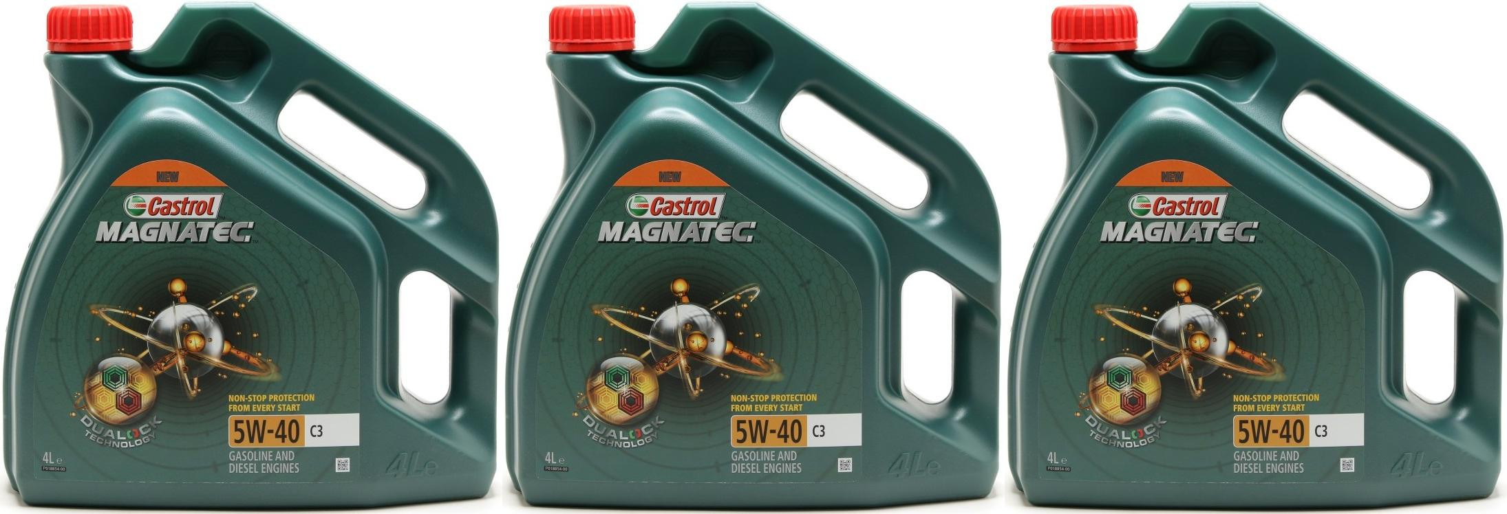 Castrol Magnatec 5W-40 C3 Motoröl 3x 4l = 12 Liter